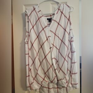 a.n.a Women's White Checkered Blouse